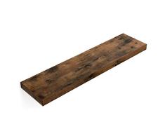 VASAGLE Estante de Pared para, Estante Flotante, 80 x 20 x 3,8 cm, Estantes para Libros, Decoraciones, Marrón Rústico LWS28BX