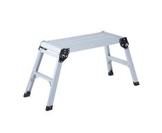 HOMCOM Banco Plegable Plataforma de Trabajo Escalera de Aluminio 150Kg Escalon Taburete
