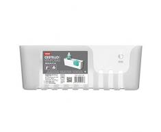 TATAY 4520202 - Gran cesta organizadora de ducha con ventosas, capacidad para 2.5 kg, PlÃ¡stico Polipropileno, Color glacÃ©, 30 x 9.5 x 11cm