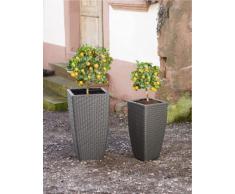 Virutas de-cesta ratán sintético, cuadrado, conjunto de 2