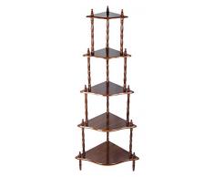 Jocca Rinconera con 5 estantes de Madera, Marrón, 134.00x38.00x38.00 cm
