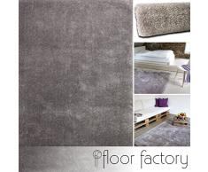 Alfombra Moderna Seasons gris 120x170 cm - Alfombra de Pelo Largo blanda y suave