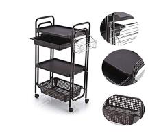Carro de carrito rodante for salón de belleza, Carro organizador de almacenamiento móvil, Carro de isla con ruedas for estantería de almacenamiento, Carro rodante for peluquería Almacenamiento de herr