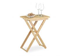 Relaxdays Plegable Mesa Auxiliar, Madera de bambú, pequeño Plegable Mesa de TV, Rectangular, HxWxD: ca, 52 x 40 x 31 cm, Natural marrón, bambú