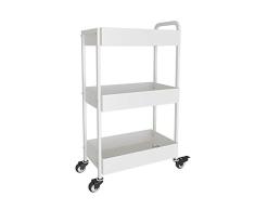 YYQ SHOP Carro de Cocina Carro de Almacenaje 3 Nivel con Asas, Cesta Transpirable y Ruedas, Carrito Auxiliar Multifuncional Carrito Estantería Rodante,45 * 28 * 84cm