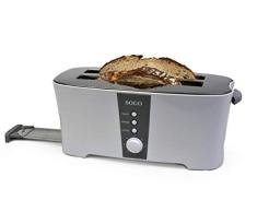 Sogo SS-5450 - Tostadora Deluxe de 4 Rebanadas con 3 Funciones, 7 Niveles de Control de Temperatura, Bandeja de Recogemigas Extraíble, Iluminación LED, Apagado Automático, 1350W, Color: Blanco