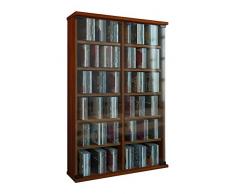 VCM Roma - Torre para CD/DVD, para 300 CDs, color Vetas de nogal, dimensiones 92x60x18 cm
