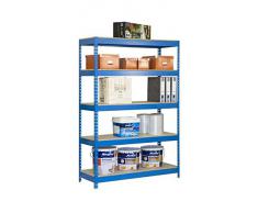 Estantería Metálica Kit Bricoforte Chipboard 1206-5 azul, 2000x1200x600, 5 estantes, Simonrack