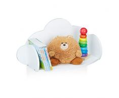 Relaxdays Estante Flotante para niños, Dormitorio Infantil, MDF, Decoración, Librería, 31,5 x 60 x 21 cm, Blanco