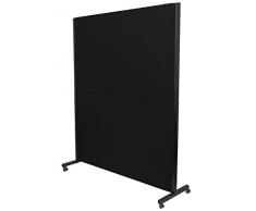 Biombo Valdeganga bali negro con ruedas con freno