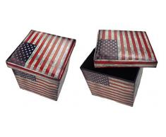 GMMH Taburete Taburete EEUU Original Caja Aufbewahrungsbox Cubo-Asiento Aparador Escabel, reposapies Asiento Plegable
