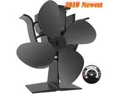 Estufa Ventilador Actualización Operación Silenciosa 4 Cuchillas Calor Accionado para Leña/Estufa de Leña/Estufa/Chimenea - Respetuoso del Medio Ambiente
