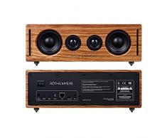 RÖTH & MYERS BOSK Speaker HiFi - Altavoz Wifi / Bluetooth. Altavoz de estantería. Diseño Único en Madera de Zebrano 100% Natural, Multiroom y Multichannel. Spotify, Airplay, DLNA, Óptica, 70W