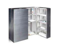 Relaxdays Armario, Acero Inoxidable, Plateado, 53 x 52.5 x 19.5 cm