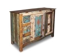 mueble aparador,vitrina consola vintage de madera maciza de mango