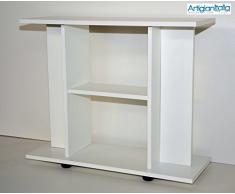 Mtb-Mueble para televisor con ruedas, 100 x 30 x H66 cm, color blanco