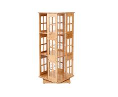 XING ZI Shelf C-K-P 3/4/5/6-layer Bookcase De Bambú De Madera De Ocio Hogar Giratorio Ajustable Estantería Moderna Minimalista Estantería De Almacenamiento (Tamaño : 37 * 37 * 176.5cm)