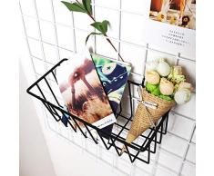 Diafrican Rejilla Cesta Colgante Hierro Montado en la Pared Decoración Innovadora Maceta Estante pequeño
