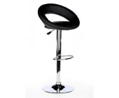 hjh OFFICE 685200 RONDO Taburete de bar (2 taburetes/paquete doble) piel sintética negro cromado