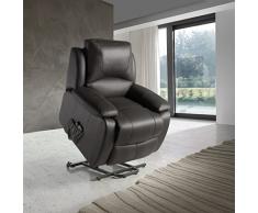 ECO-DE Sillón relax piel de vacuno, con sistema elevador ,masaje programable y calor lumbar ECO-8620UP