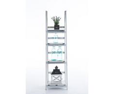 CLP Estantería Librería Alma Hecha De Madera I Estantería Multiusos De 4 Niveles I Estantería Decorativa Plegable I Color: Blanco Envejecido