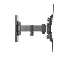 AISENS WT42TSLE-009 - Soporte inclinable y giratorio de pared para monitor/TV/LED de 13 a 42, distancia a la pared 60mm hasta 190mm, inclinación hasta -12º, Negro