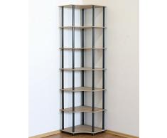 Modo24 Estante Tubular DEDAL-7Â W, Estante para Oficina o Cave, Estante de Esquina, estanterÃa para Libros, Negra, 7Â Pisos