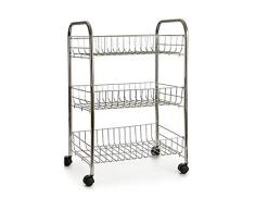 Dream Hogar Carrito Auxiliar Carro Verdulero Metal 3 Pisos Acero INOX