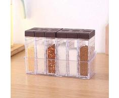 Kentop - Juego de especieros de plástico con estantes 16.5×10.5×6.5cm Blanco