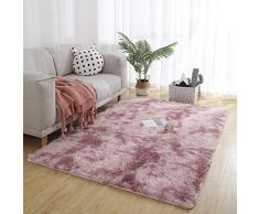 LPxdywlk Alfombra Tie-Dye De Moda Alfombra De Piso Alfombra De área Antideslizante Mullida Decoración De Sala De Estar En El Hogar Rosado Morado Los 40 * 60cm