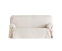 Eysa Bianca - Funda de sofa de lazos, 1 plaza, color crudo