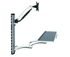 HFTEK® FY02CWS Workfit Workstation Soporte del Monitor Soporte de Pared para Montaje supervisar el Apoyo Montaje de TV Wall Mount Bracket hasta 27 Pulgadas con VESA 75/100 (FY02CWS)