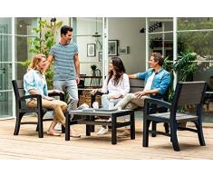Keter - Conjunto de jardín de 4 plazas Duotech WLF, Color gris