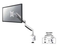 Newstar NM-D750WHITE 32" Abrazadera/Atornillado Blanco Soporte de Mesa para Pantalla Plana - Soporte para televisor (Abrazadera/Atornillado, 9 kg, 25,4 cm (10"), 81,3 cm (32"), 100 x 100 mm, Blanco)