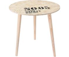Mesa auxiliar de diseño – Mesa redonda de madera (opcional) – Mesa de centro de mesa de noche, madera, marrón, 50 cm
