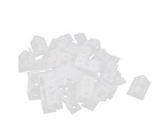 DealMux 25pcs plástico Armario gabinete esquinero Brace soportes Blanca