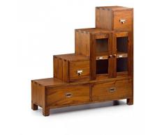 Moycor Flamingo - Mueble Escalera Derecha, 4 cajones, 2 Puertas, 100 x 32 x 100 cm