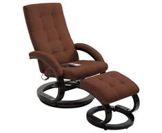 Tidyard Sillón Relax Masaje Elevador Levanta Personas Reclinable Eléctrico reclinable y reposapiés Tela Tacto de Ante marrón