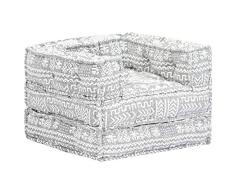 vidaXL Sofá Cama 1 Plaza Modular Tapizado Tela Estampada Sillón Convertible Chaise Longue Pufs Configuración Personalizable Diseño Original Gris