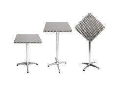 Mojawo® - Mesa alta de bar, mesa de terraza, aluminio, 60 x 60 cm, altura 70/110 cm, mesa para balcón, mesa de jardín, mesa de bar, plegable, altura regulable