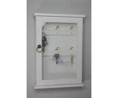 Armario de llaves de madera blanco antiguo para puerta armario de pared en estilo rústico