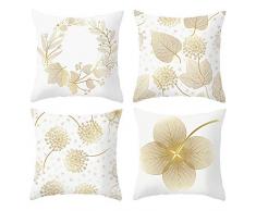 ARNTY Fundas de Cojines 45x45cm, 4 Fundas Cojines Decorativos para Sofa Terciopelo Sencillo y Decorativo Cojines Hojas para Sofá Camas Dormitorio Coche