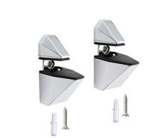 Her Kindness 2pcs Soporte de estante de vidrio de pared Soporte de estante de vidrio ajustable Soporte de vidrio Soporte de madera, vidrio de espesor adaptable de 5-18 mm