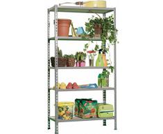 Simonrack 338100025189035 - Estantería sin tornillos (5 bandejas aglomerado, 1800 x 900 x 300 mm, 150 kg/estante) color oscuro/madera