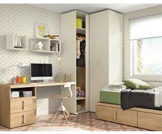 ambiato Juvenil Habitaciones Vita 29 Armario con Mucho Espacio Escritorio esquinero Estante Sistema Cama con cajones