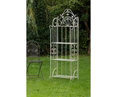 aubaho Estantería Nostagie 170cm hierro creamwhite estantería jardín de flores
