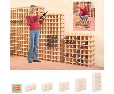 Sistema Botellero modular PRIMAVINO, máx. 9 botellas, pino natural, apilable / ampliable - alt. 32,5 x anch. 42 x pr. 22 cm