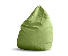 Lumaland Beanbag PUF otomano sillón Niño Puff XL Comfortline 120 lt Costuras reforzadas Verde
