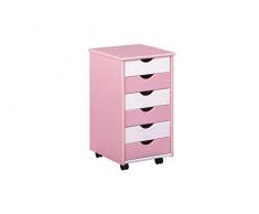 Inter Link Color 2 cómoda de Madera Maciza lacada en Azul 36 x 65 x 40 cm, Rosa/Blanco, 36 x 40 x 65 cm