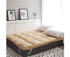 Acolchado Colchón, Suave Gruesas Alfombra De Colchón De Futón Japonés Dormir Tatami Suelo Colchón Topper Rodillo De La Cama Hotel Dorm-de Color Crema 150x190cm(59x75inch)